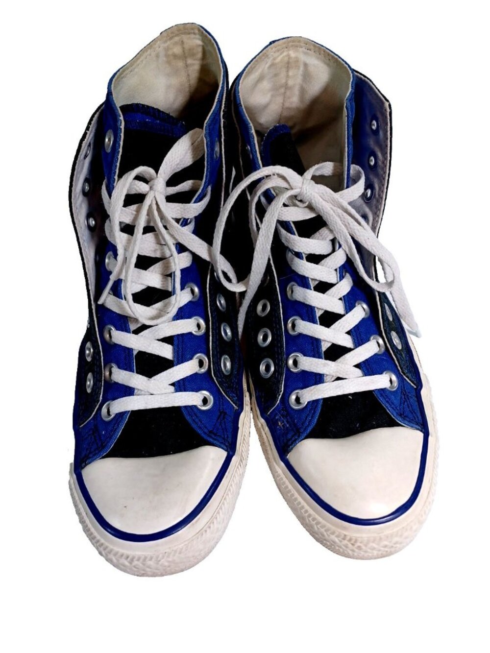 Chuck Taylor Converse Double Upper Hi Tops Black Blue 10 EU 44 - Picture 5 of 6